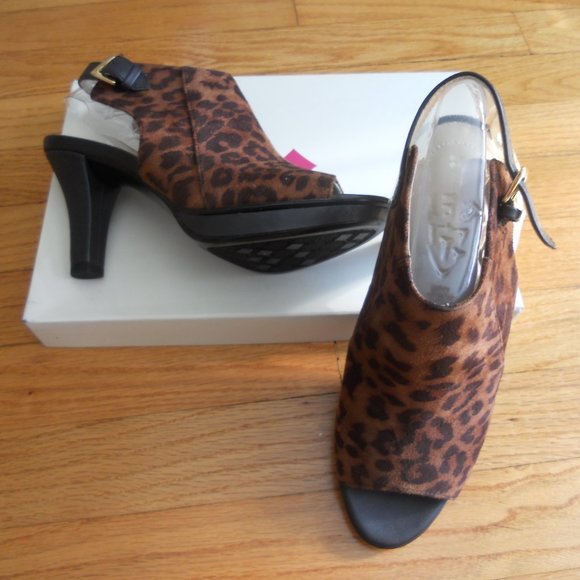 Leopard print platform sling back - Picture 1 of 2